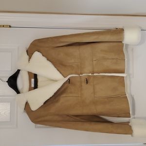 Ann Taylor Loft Faux Suede and Shearling Lined Coat - Size 8 NWOT